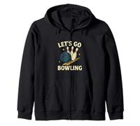 Let's Go Bowling Divertido Diseño Deportivo Retro Sudadera con Capucha