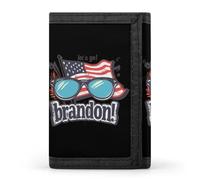 Let's Go Brandon - Carteras triples con diseño de bandera de Estados Unidos con tarjetero para dinero, 8 ranuras, llavero, ventana para fotos para hombres y mujeres, Estilo 14., Talla única, Para