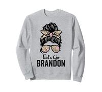 Let's Go Brandon Conservative Leopard Moño desordenado Sudadera