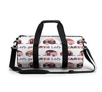 Let's Go Camping - Bolsa de gimnasio portátil para mujeres y hombres, bolsa de viaje para deportes, bolsa de gimnasio divertida bolsa de yoga