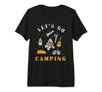 Let's Go Camping Hiking Camper Adventure Nature Lover Camiseta Premium