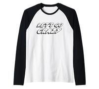 Let's Go Crazy | Canción de 1980 90's Music Purple One Camiseta Manga Raglan