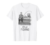 Let's Go Fishing (Declaración de Pescador) (gráfico Vintage) Camiseta