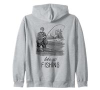 Let's Go Fishing (Declaración de Pescador) (gráfico Vintage) Sudadera con Capucha