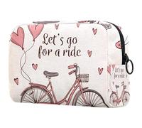 Let's Go for a Ride - Bolsa de cosméticos para mujer, neceser de viaje, bolsa organizadora de maquillaje grande con cremallera, multicolor, 18.5x7.5x13cm/7.3x3x5.1in, Neceser