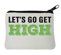 Let's Go Get High Lover - Monedero de neopreno con eslogan (10 x 11 cm), color blanco, White, Talla única