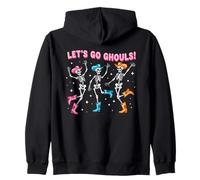 Let's Go Ghouls Festive Spooky Skeletons Fiesta de Halloween Sudadera con Capucha