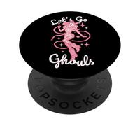 Let's Go Ghouls para Halloween, Vaquera, Western, Pastel, gótico, Rosa PopSockets PopGrip Adhesivo