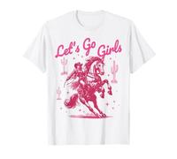 Let's Go Girls Cowgirl Pink Country Western Rodeo Horse Girl Camiseta
