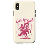 Let's Go Girls Cowgirl Pink Country Western Rodeo Horse Girl Carcasa para iPhone X/XS