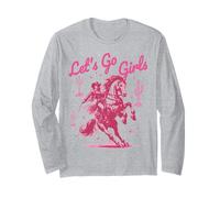 Let's Go Girls Cowgirl Pink Country Western Rodeo Horse Girl Manga Larga