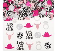 Let's Go Girls - Decoraciones de despedida de soltera, 200 piezas de confeti Let's Go Girls para mesa, discoteca, vaquera occidental de Nashville, despedida de soltera, compromiso, suministros de boda