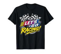 Let's Go Racing - Bandera a Cuadros para fanáticos de Las Carreras de Coches Camiseta