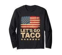 Let's Go Taco US Flag For Men and Women Manga Larga