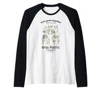 Let's Grow Together Cool Quotes Illustration Graphic Designs Camiseta Manga Raglan