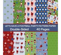 Let's Have a Football Party Scrapbook Paper 40 Pages 20 Sheets: Double Sided Pattern Paper for Scrapbooking, Card Making, Origami, DIY and More