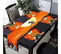 Lets Joy 1PCS Camino de Mesa Halloween, 4PCS Halloween Individuales Mesa, Camino de Mesa y Manteles Individuales, HalloweenTerror Decoración de Mesa