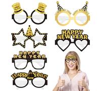 Lets Joy 6 Piezas Nochevieja Gafas 2026, Gafas de Happy New Year, Nochevieja Gafas, Gafas Año Nuevo, Gafas de Feliz Año Nuevo, Accesorios de Foto Decoración Nochevieja Suministros de Fiesta