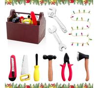 Lets Joy Caja de Herramientas en Miniatura, 10 Piezas Accesorios en Miniatura, Miniatura Casa de Muñecas Decoración, Accesorios Herramientas de Jardín, Mini Accesorios para Herramientas Decor