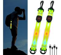 Lets Joy Colgantes Reflectantes, 2 Piezas Reflectante Seguridad, Recargable con USB, 3 Modos de Luz Intermitente LED, Reflectores para Correr Reflectante Seguridad Mochila (A)