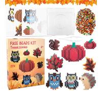 Lets Joy Cuentas para Planchar Acción de Gracias, 8 Piezas Set de Perlas de Planchar, 5 mm Abalorios Cuentas para Planchar, Juego de Cuentas, Acción de Gracias DIY Regalo para Niños (A)