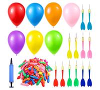 Lets Joy Globos para Juegos de Dardos, 500 Globos, 12 Dardos, 1 Bomba de Globo, Globos de Látex Juegos de Disparos al Aire Libre Fiestas Infantiles Carnaval