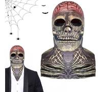 Lets Joy Máscara de Calavera de Halloween, Máscara de Halloween para Adultos, Látex Máscaras Mandíbula Móvil, Terror Cosplay Fiesta