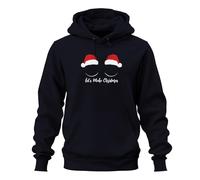 Let's Make Christmas - Sudadera con capucha unisex, diseño de Navidad, color azul marino, talla S