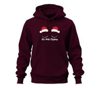 Let's Make Christmas - Sudadera con capucha unisex, diseño de Navidad, color burdeos, XXL