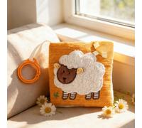 let's make Libro de tela sensorial para bebés a partir de 0, 3, 6, 12 meses, libro interactivo con sonajero, juguete para cochecito de bebé, regalo para niños y niñas (libro de tela de ovejas)