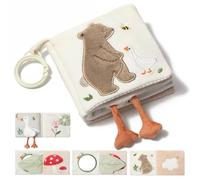 let's make Libro de tela sensorial para bebés a partir de 0, 3, 6, 12 meses, libro interactivo con sonajero, juguete para cochecito de bebé, regalo para niños y niñas (libro de tela de oso)