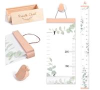 let's make Tabla de crecimiento para pared, tabla de altura de 7 pies con caja de recuerdo y gancho, lona impermeable, regla de pared, extraíble, neutro, decoración de pared para bebés y niños