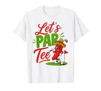 Let's Par tee Divertido diseño de Pimienta de Golf Camiseta gráfica económica, Hombre, Blanco, L