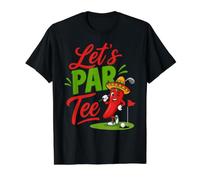 Let's Par tee Divertido diseño de Pimienta de Golf Camiseta gráfica económica, Hombre, Negro, M