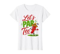 Let's Par tee Divertido diseño de Pimienta de Golf Camiseta gráfica económica, Mujer, Blanco, XL
