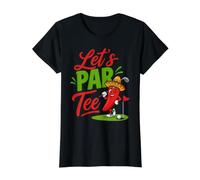 Let's Par tee Divertido diseño de Pimienta de Golf Camiseta gráfica económica, Mujer, Negro, M