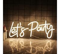 Let's Party Letrero de neón Let's Party Let's Party Let's Party Luces de neón regulables Decoraciones de neón para fiesta, fiesta de cumpleaños, boda, despedida de soltera (blanco cálido)