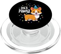 Lets Pawty Birthday Corgi Shirt Outfit Kid Dog Themed Party PopSockets PopGrip para MagSafe
