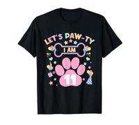 Lets Pawty I'm 11 - Impresión de huellas de perro para niños y niñas pequeñas Camiseta