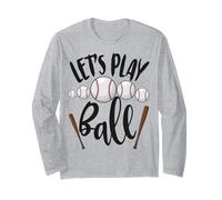 Let's Play Ball Sport Béisbol Deportes Deporte Hombres Mujeres Divertido Manga Larga