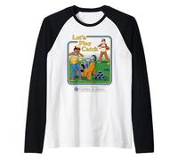 Let's Play Catch Cannon Retro Vintage Funny Adult Humor Camiseta Manga Raglan