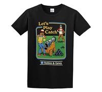 Let's Play Catch Unisex 100% Cotton Short-Sleeve T-Shirts Black XXL