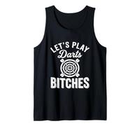 Let's Play Darts Bitches Funny Dart Player Throwing Darter Camiseta sin Mangas