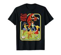 Lets Raise Hell Demon Retro Vintage Funny Adult Humor Camiseta