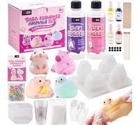 LET'S RESIN Flex Rubber - Kit de esponja para apretar Taba, kit todo en uno para principiantes para hacer esponjosos, con gel de silicona de 460 g, moldes de silicona para hámster/capibara/conejo