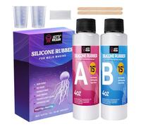 LET'S RESIN Kit de Prueba para Hacer Moldes de Silicona de 8 Onzas - Mezcla Fácil, Flexible, Curada en Platino para Fundición de Resina (Translúcido)
