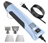 LET'S RESIN Pistola de aire caliente para resina epoxi, 2 temperaturas 250 ℃/400 ℃, pistola de aire caliente de 350 W con 3 boquillas, 2 cubiertas de silicona, cable de 4,9 pies, para manualidades