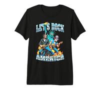 Let's Rock America Funny Lincoln Liberty Uncle Sam Band USA Camiseta Premium