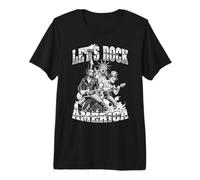Let's Rock America Funny Lincoln Liberty Uncle Sam Band USA Camiseta Premium