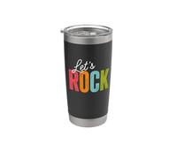 Let's Rock Fun Playful Rock Design para niños y niñas Vaso térmico de acero inoxidable de doble pared